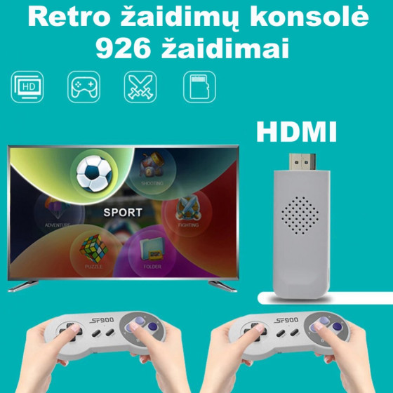 Retro žaidimų konsolė SF900 HDMI