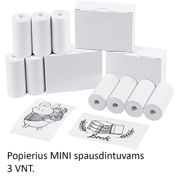 Baltas popierius (3 vnt. - mini spausdintuvui PTTR1504)