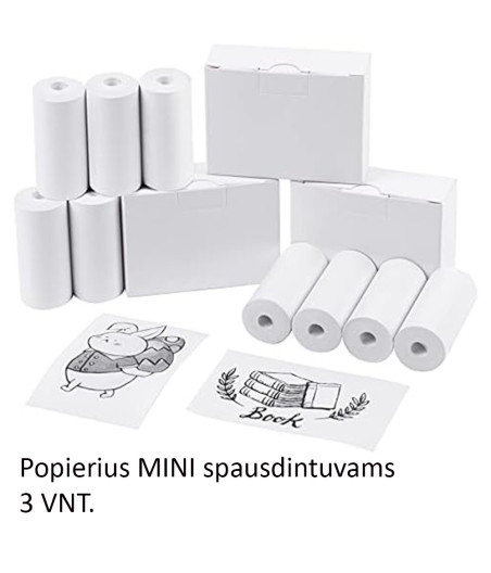 Baltas popierius (3 vnt. - mini spausdintuvui PTTR1504)