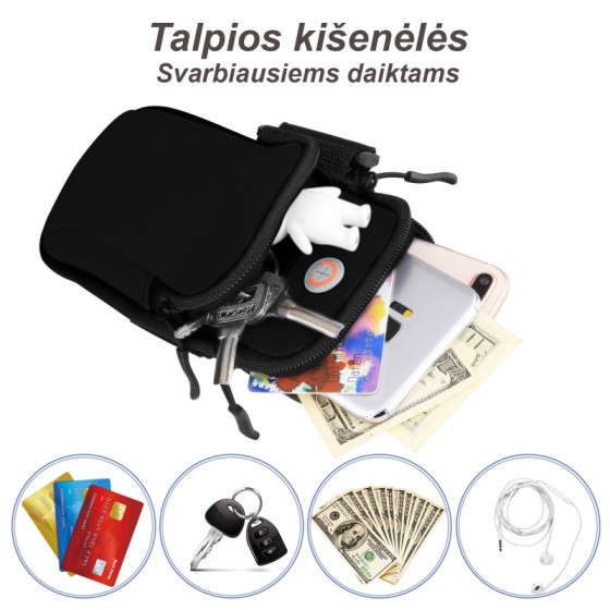 Rankos piniginė - telefono dėklas sportui