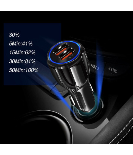 Greito įkrovimo auto SAM. 2 X USB 3.0 FAST adapteris