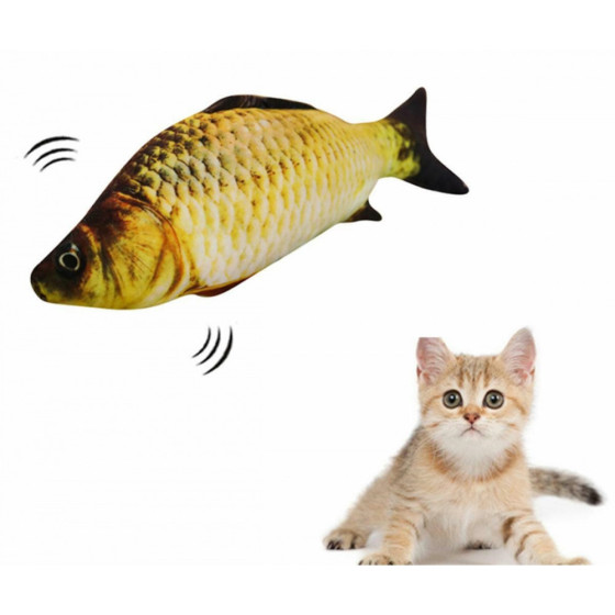 Šokinėjanti žuvis - žaislas katei